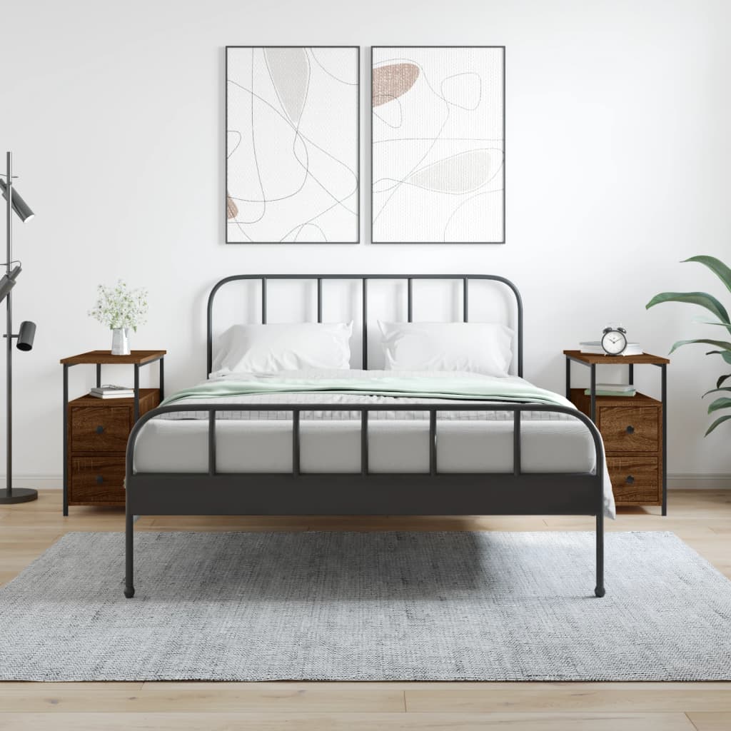 Nachttische 2 Stk. Braun Eichen-Optik 30x60x60 cm Holzwerkstoff Nachttische 2 Stk. Braun Eichen-Optik 30x60x60 cm Holzwerkstoff