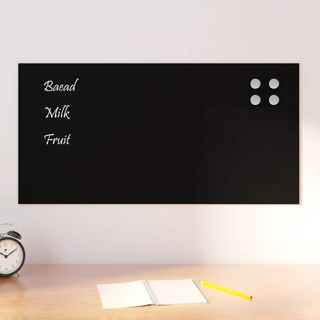 Magnettafel Wandmontage Schwarz 80x40 cm Hartglas Magnettafel Wandmontage Schwarz 80x40 cm Hartglas