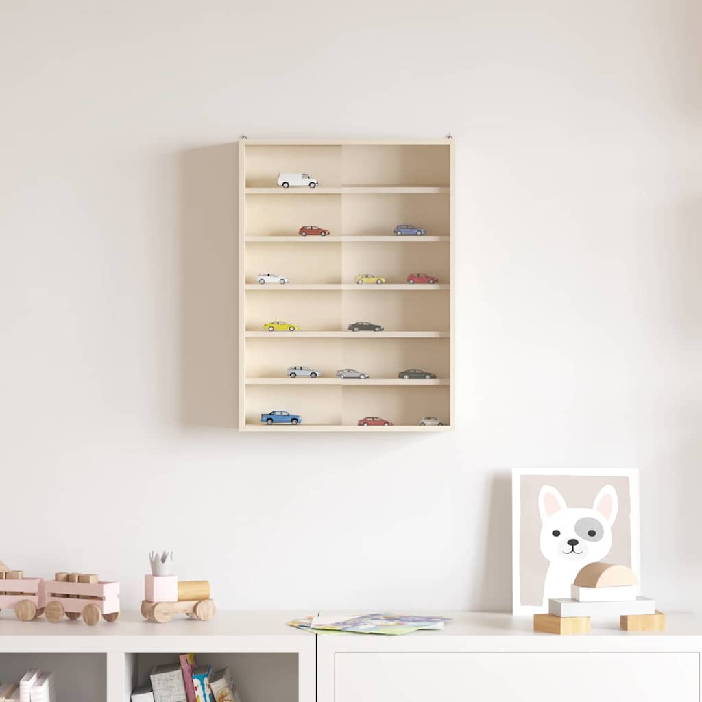 Holz-Sammelvitrine mit Regal Braun 40 x 8,5 x 54 cm Sperrholz