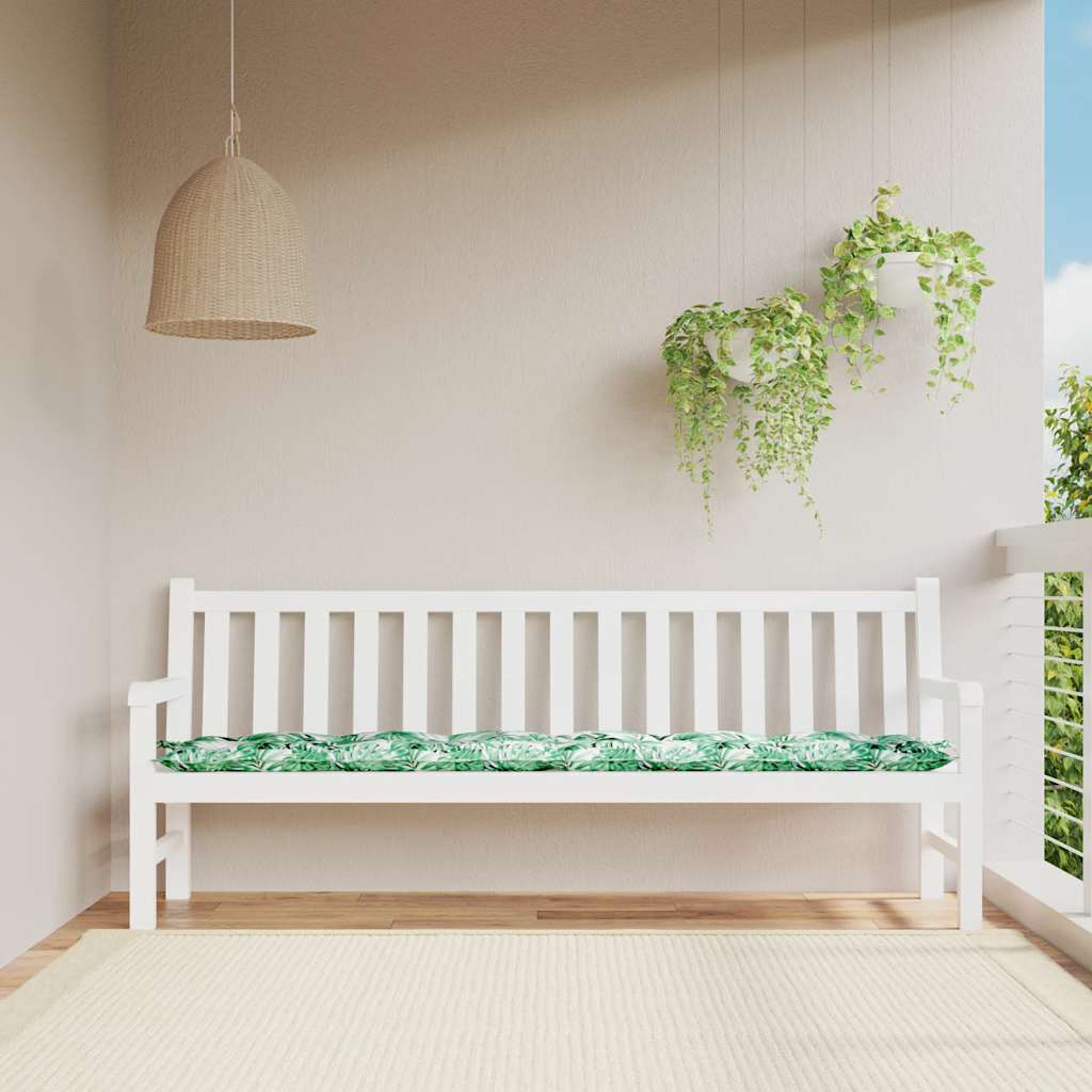 Gartenbank-Auflage Blattmuster 200x50x7 cm Oxford-Gewebe Gartenbank-Auflage Blattmuster 200x50x7 cm Oxford-Gewebe