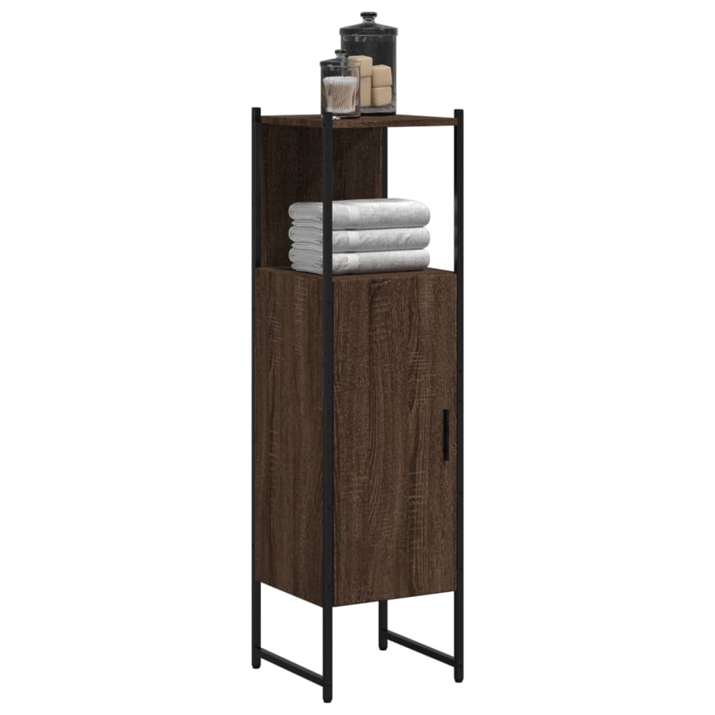 Badschrank Braun Eichen-Optik 33x33x120,5 cm Holzwerkstoff Badschrank Braun Eichen-Optik 33x33x120,5 cm Holzwerkstoff