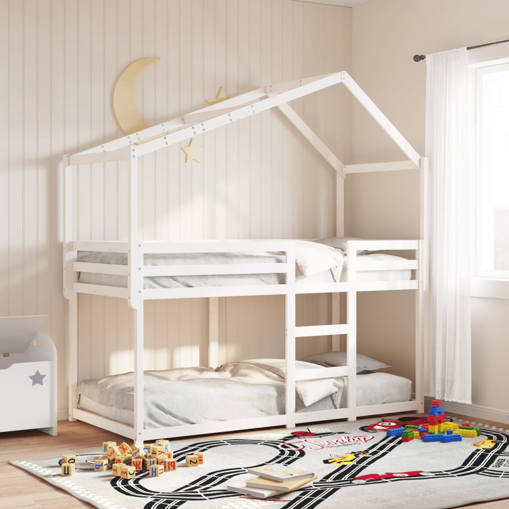 Dach für Kinderbett Weiß 213x85,5x144,5 cm Massivholz Kiefer Dach für Kinderbett Weiß 213x85,5x144,5 cm Massivholz Kiefer