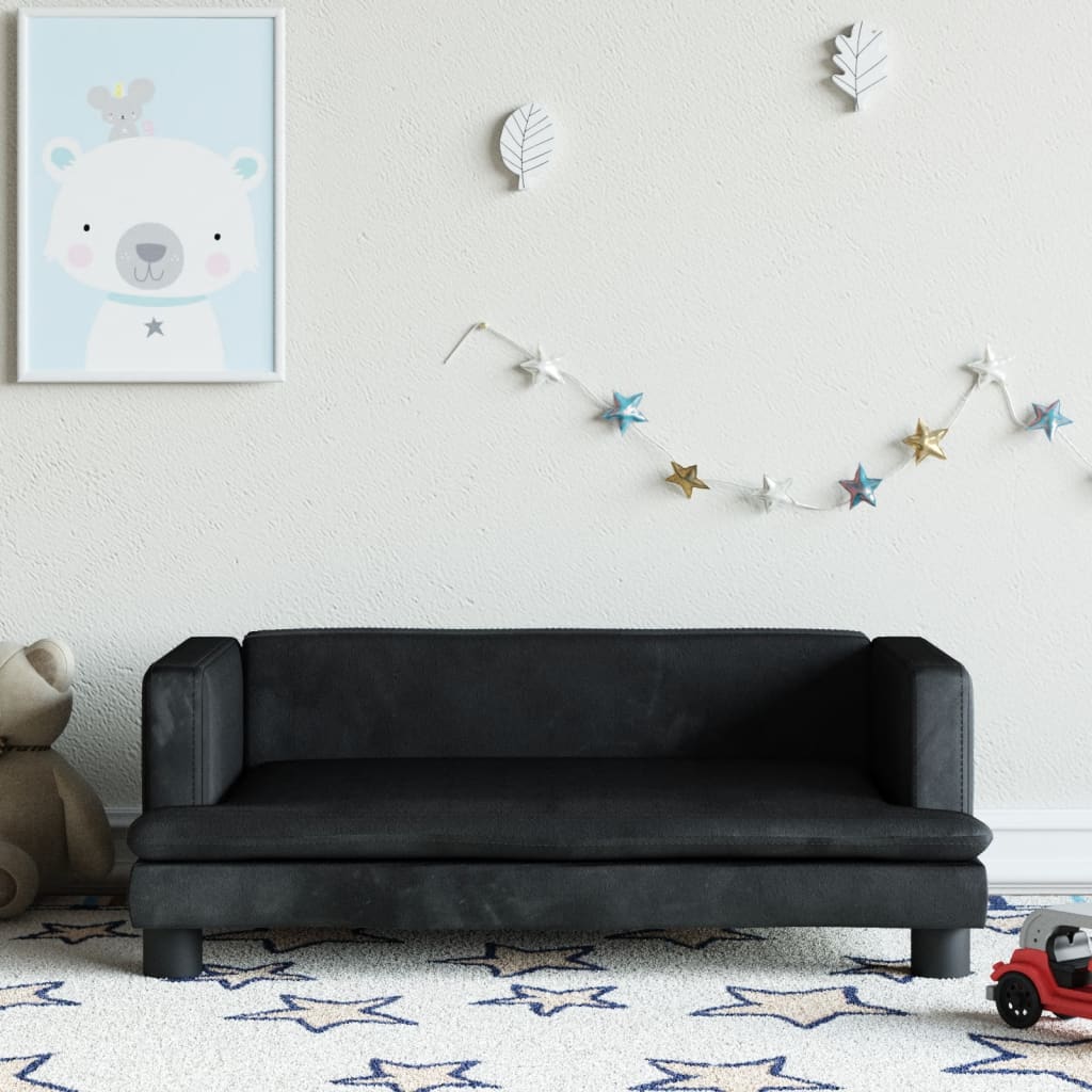 Kindersofa Schwarz 80x45x30 cm Samt Kindersofa Schwarz 80x45x30 cm Samt