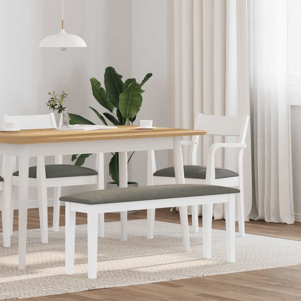 Bank 110 cm Weiß Massivholz Gummibaum Bank 110 cm Weiß Massivholz Gummibaum