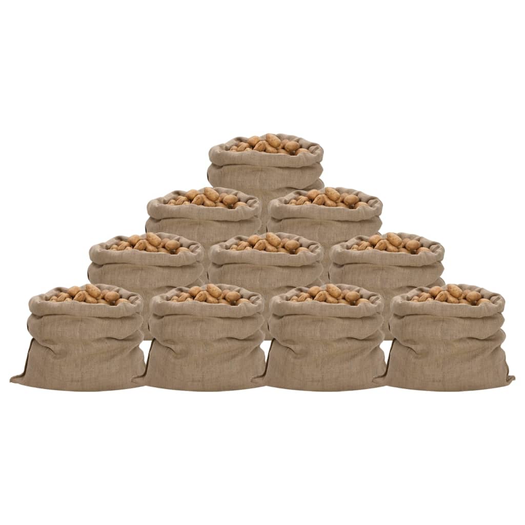Jutesäcke 10 Stk. 100x110 cm 100% Jute 340 g/m² Jutesäcke 10 Stk. 100x110 cm 100% Jute 340 g/m²
