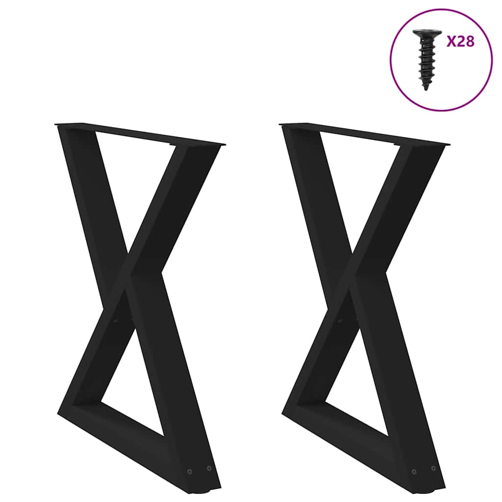 Esstisch Beine 2 Stück Schwarz 70x(72-73,3) cm Stahl Esstisch Beine 2 Stück Schwarz 70x(72-73,3) cm Stahl