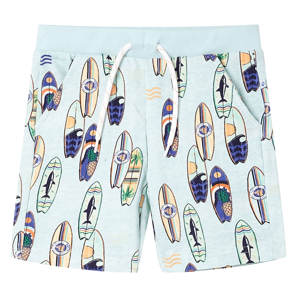 Kindershorts mit Kordelzug Sanftblau Melange 92 Kindershorts mit Kordelzug Sanftblau Melange 92