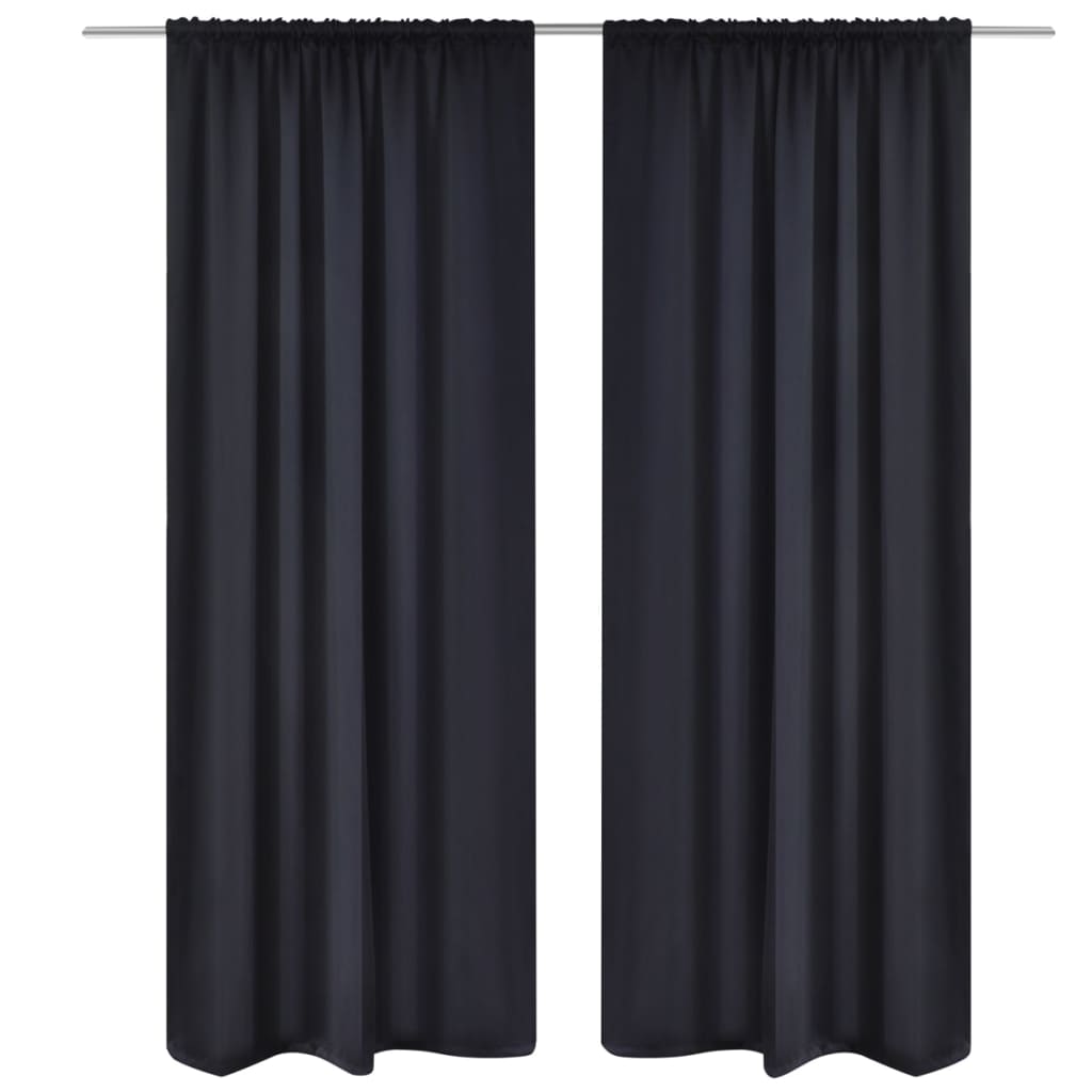 Verdunkelungs-Vorhänge mit Schlaufen 135 x 245 cm Schwarz blackout Verdunkelungs-Vorhänge mit Schlaufen 135 x 245 cm Schwarz blackout