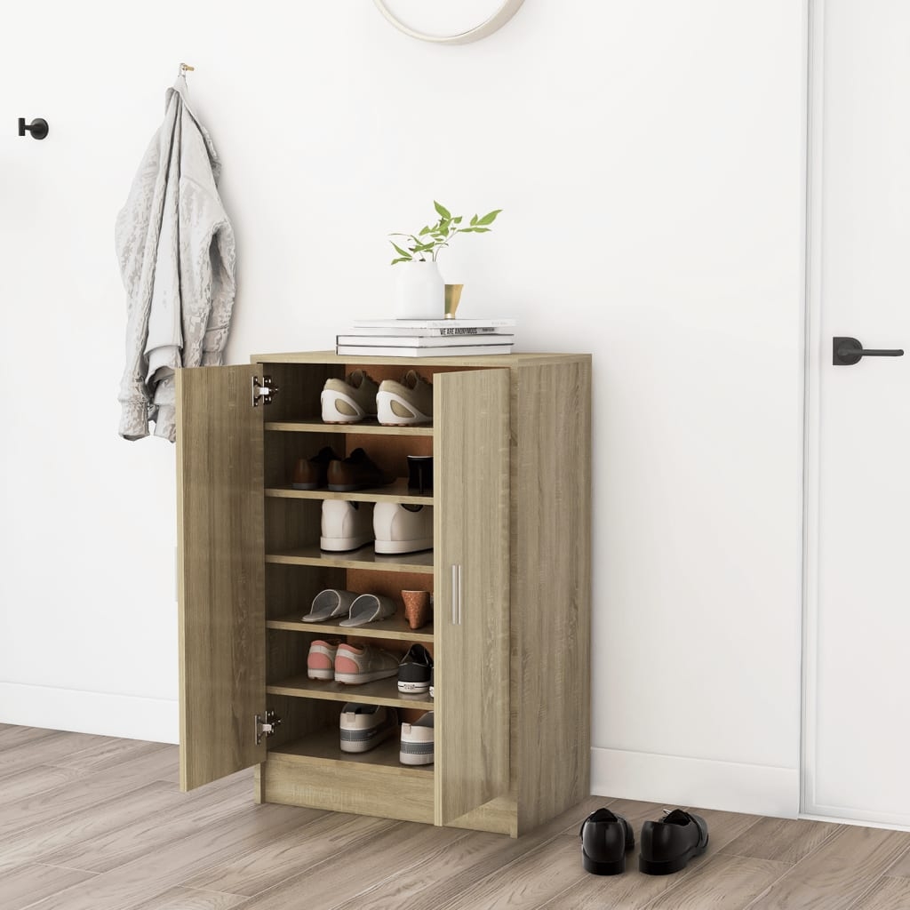 Schuhschrank Sonoma-Eiche 60x35x92 cm Holzwerkstoff Schuhschrank Sonoma-Eiche 60x35x92 cm Holzwerkstoff