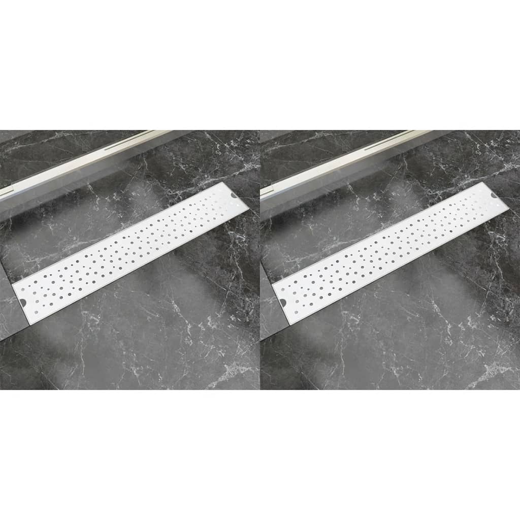 Lineare Duschrinnen 2 Stk. Blasen 630 x 140 mm Edelstahl Lineare Duschrinnen 2 Stk. Blasen 630 x 140 mm Edelstahl