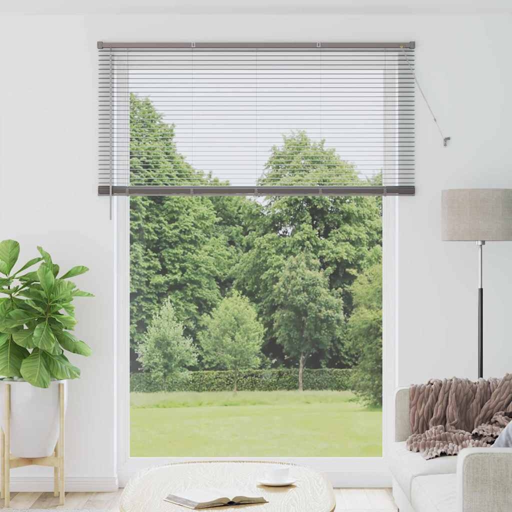 Fenster Jalousie mit Vorhängen Sonstiges Silber 155 x 220 cm Aluminium