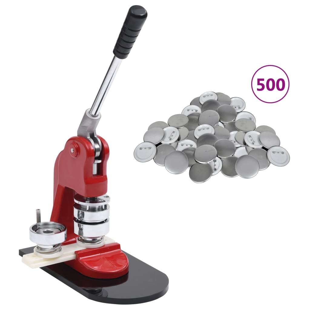 Buttonmaschine mit 500 Button-Teilen 44 mm Buttonmaschine mit 500 Button-Teilen 44 mm