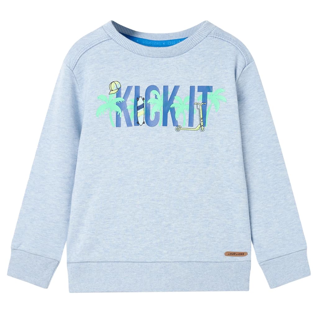 Kinder-Sweatshirt Hellblau Melange 128 Kinder-Sweatshirt Hellblau Melange 128