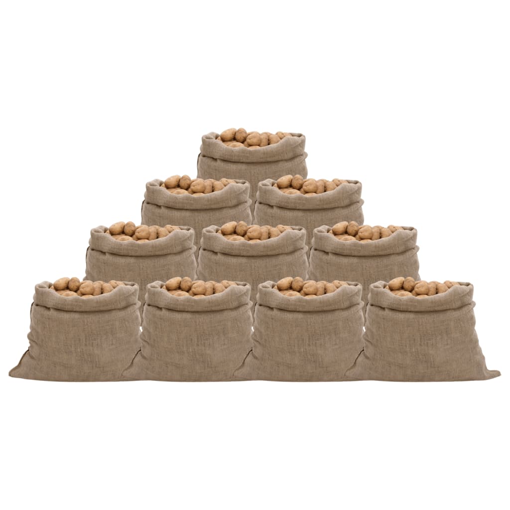 Jutesäcke 10 Stk. 100x110 cm 100% Jute 220 g/m² Jutesäcke 10 Stk. 100x110 cm 100% Jute 220 g/m²