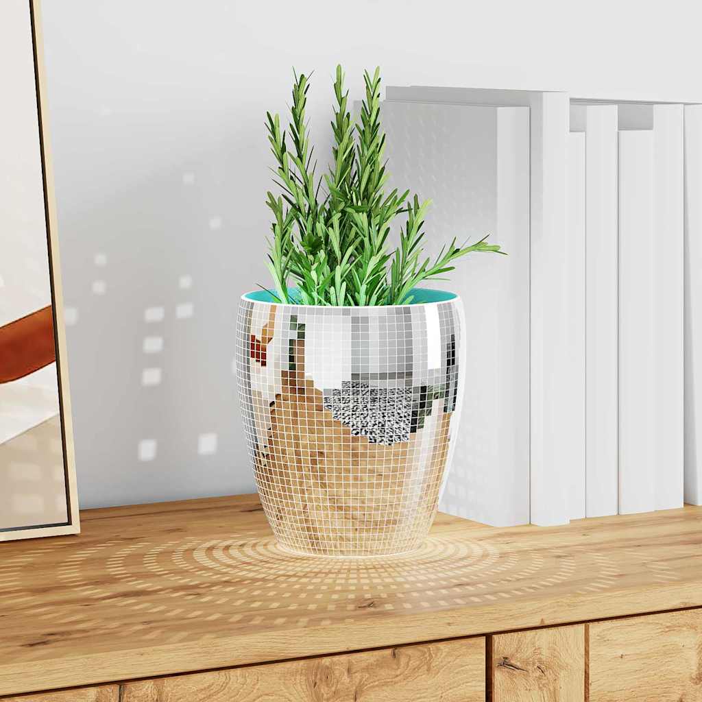 Spiegel-Mosaikfliese Geometrisch 12 pcs Silber 30 x 30 cm Glas
