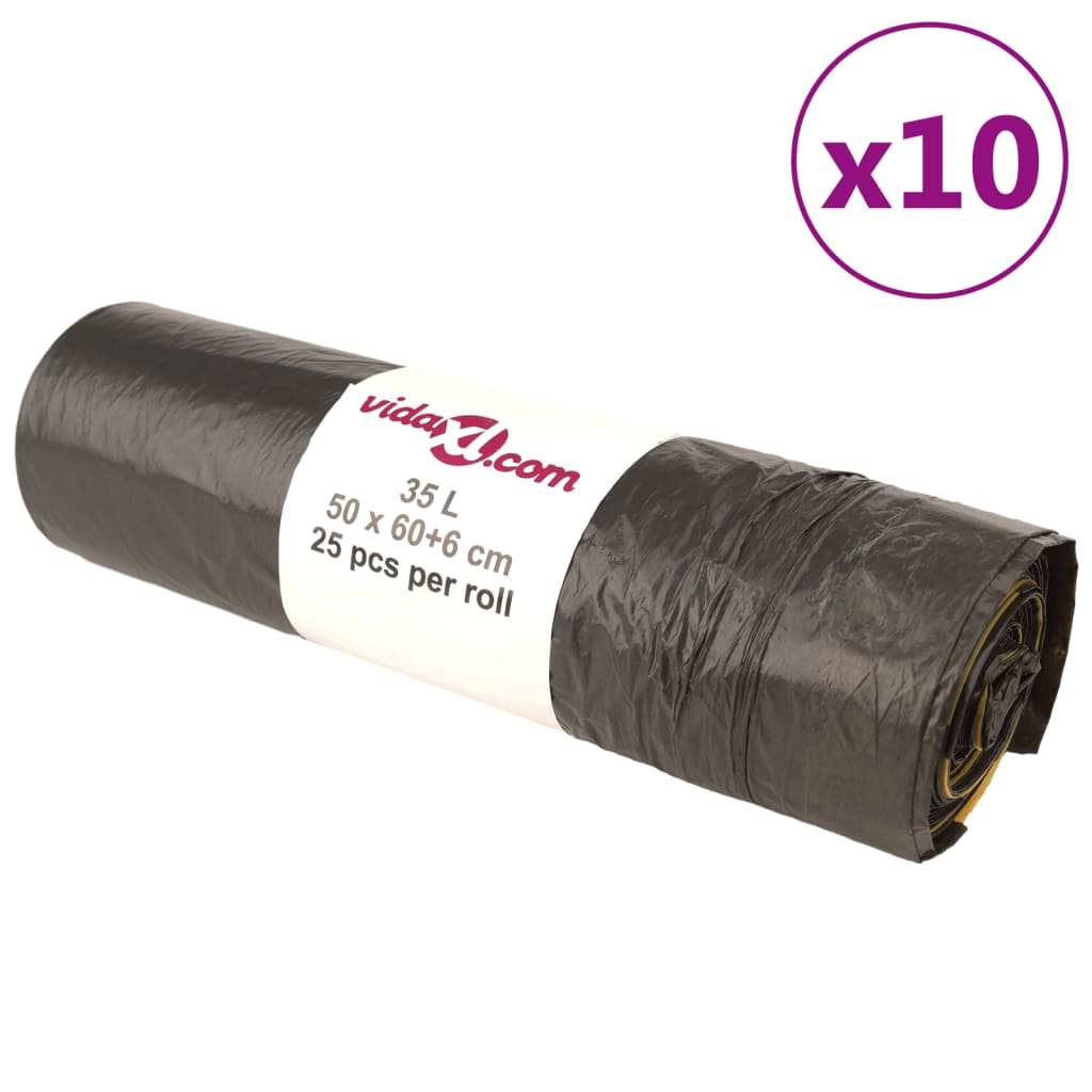Müllsäcke mit Zugband 250 Stk. Schwarz 35 L Müllsäcke mit Zugband 250 Stk. Schwarz 35 L