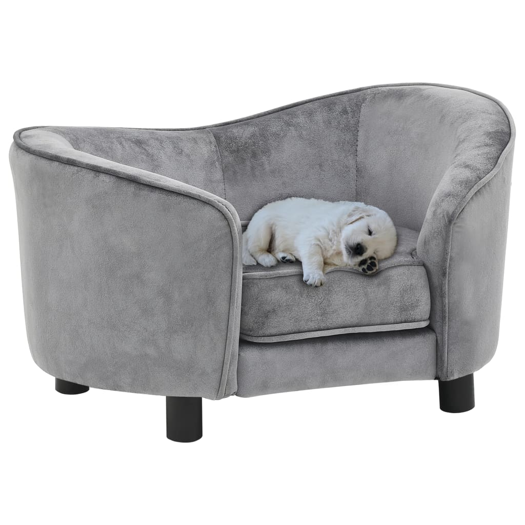 Hundesofa Grau 69x49x40 cm Plüsch Hundesofa Grau 69x49x40 cm Plüsch