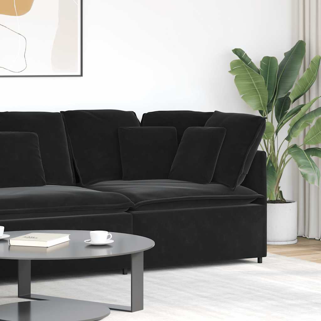 Modulares Sofa Eckmodul mit Kissen Schwarz 100 cm Modulares Sofa Eckmodul mit Kissen Schwarz 100 cm