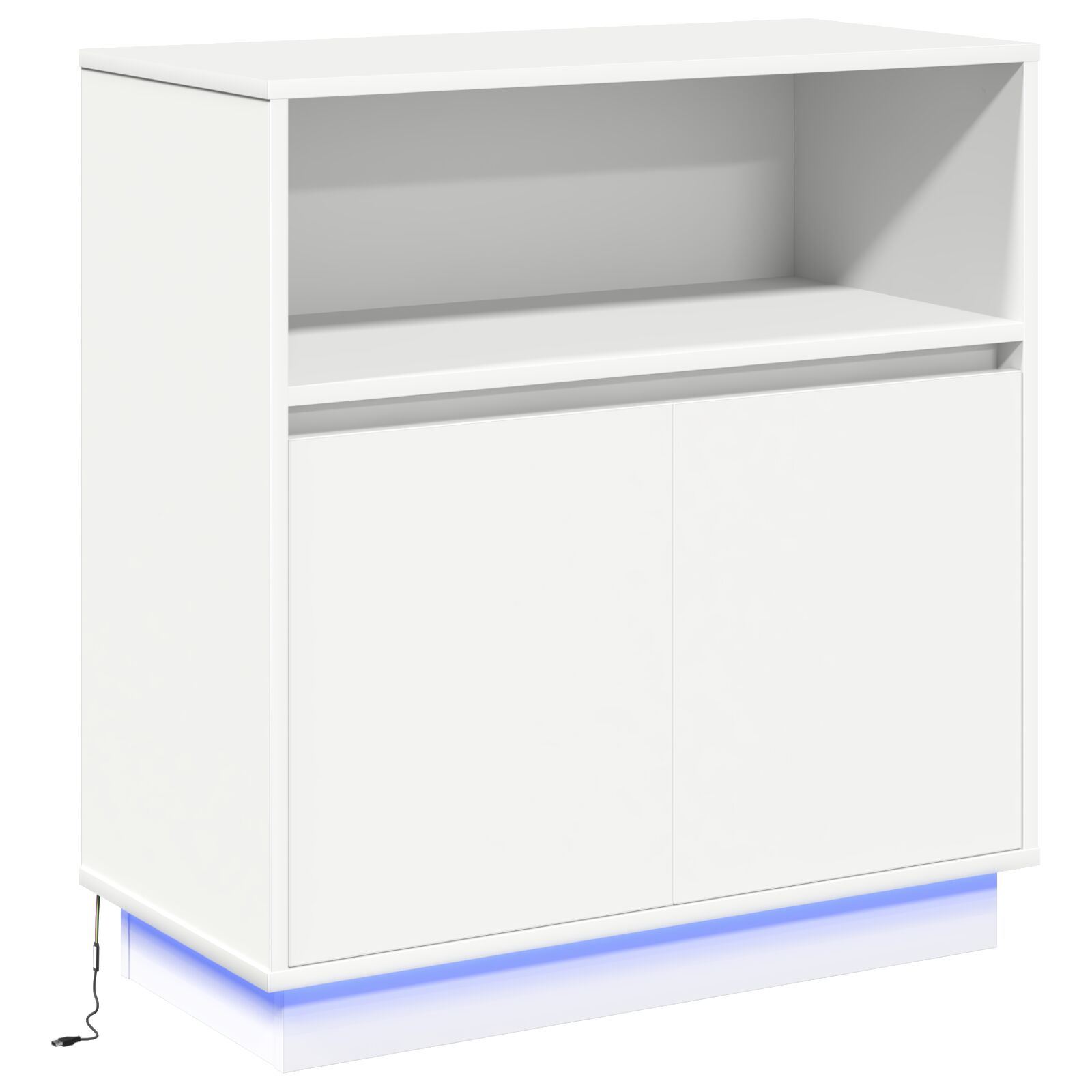 Sideboard mit LED Weiß 71x34,5x75 cm Holzwerkstoff