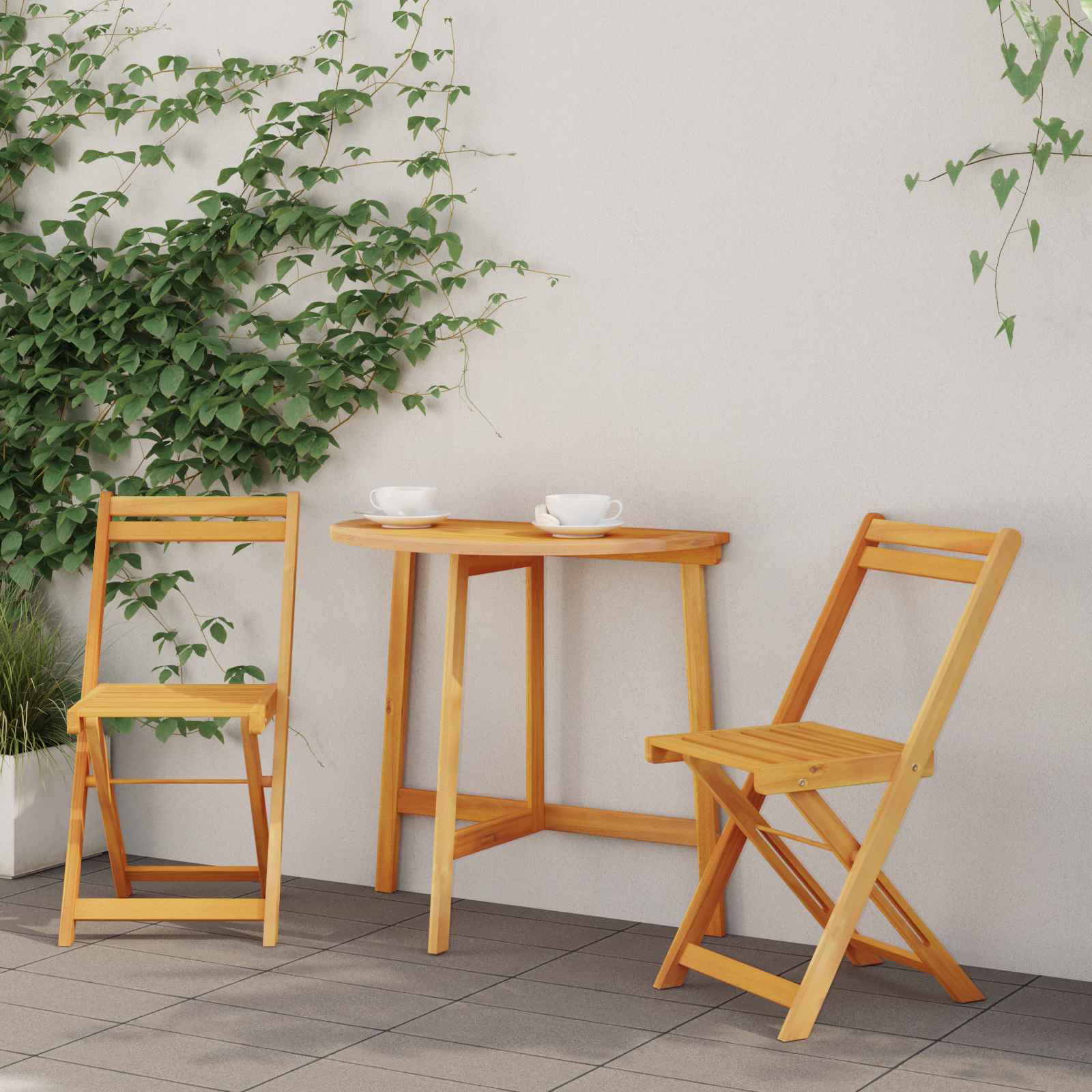 3-teiliges Klapp-Bistro Set Massivholz Akazie 3-teiliges Klapp-Bistro Set Massivholz Akazie