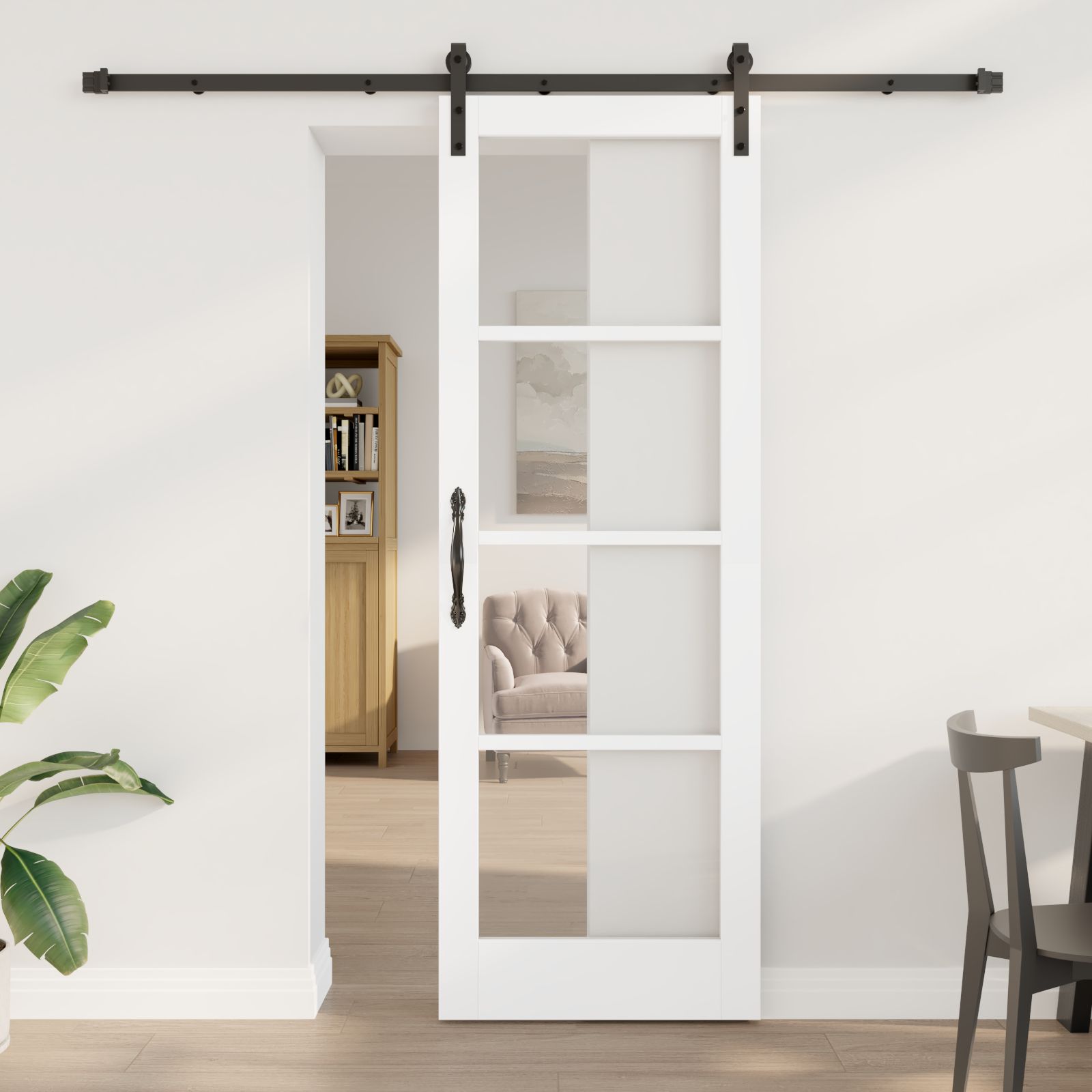 Schiebetür mit Zubehör Set 'ORKDAL'Weiß 73,5x211 cm Schiebetür mit Zubehör Set 'ORKDAL'Weiß 73,5x211 cm