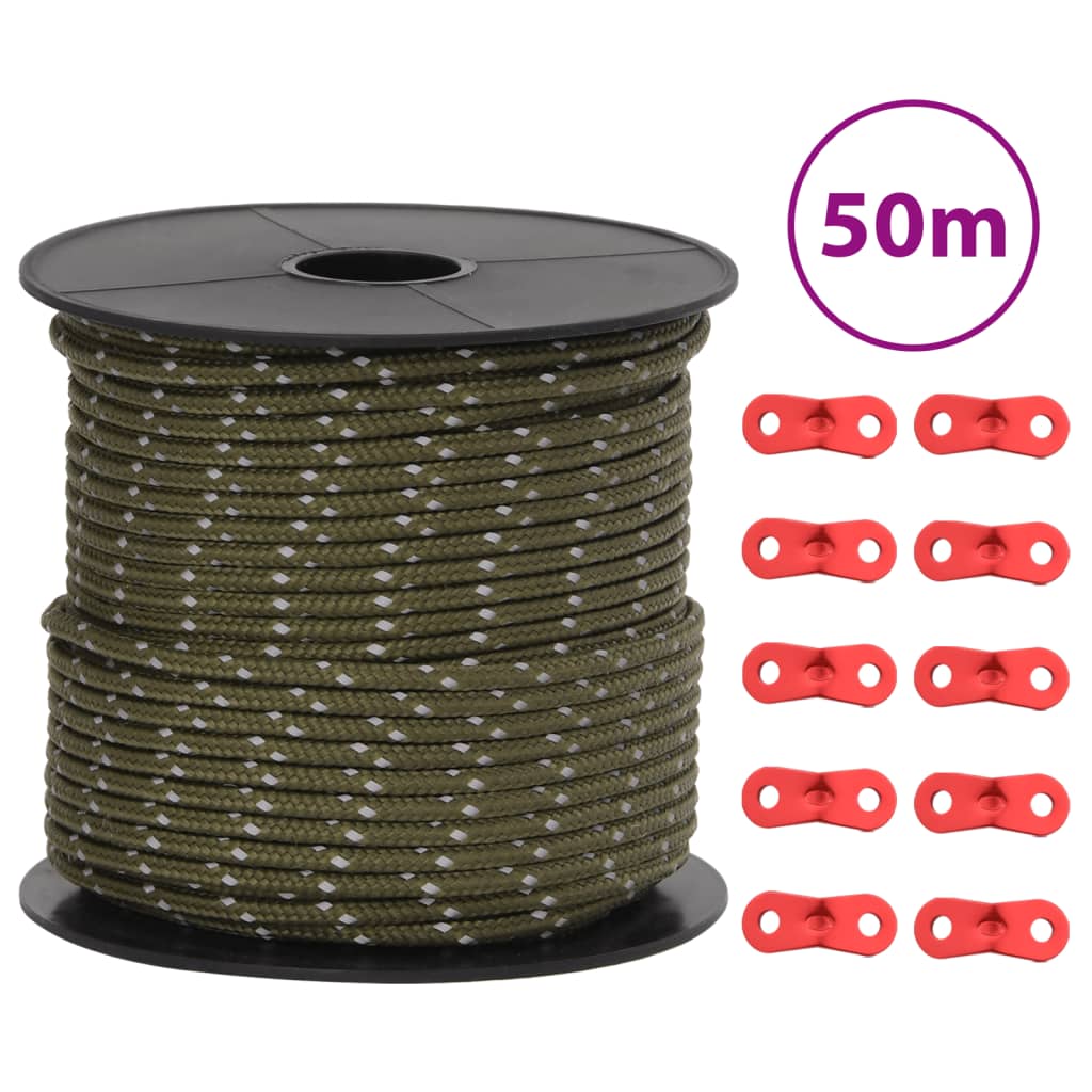 Zeltleine Reflektierend mit Seilspannern 50 m 4 mm Zeltleine Reflektierend mit Seilspannern 50 m 4 mm