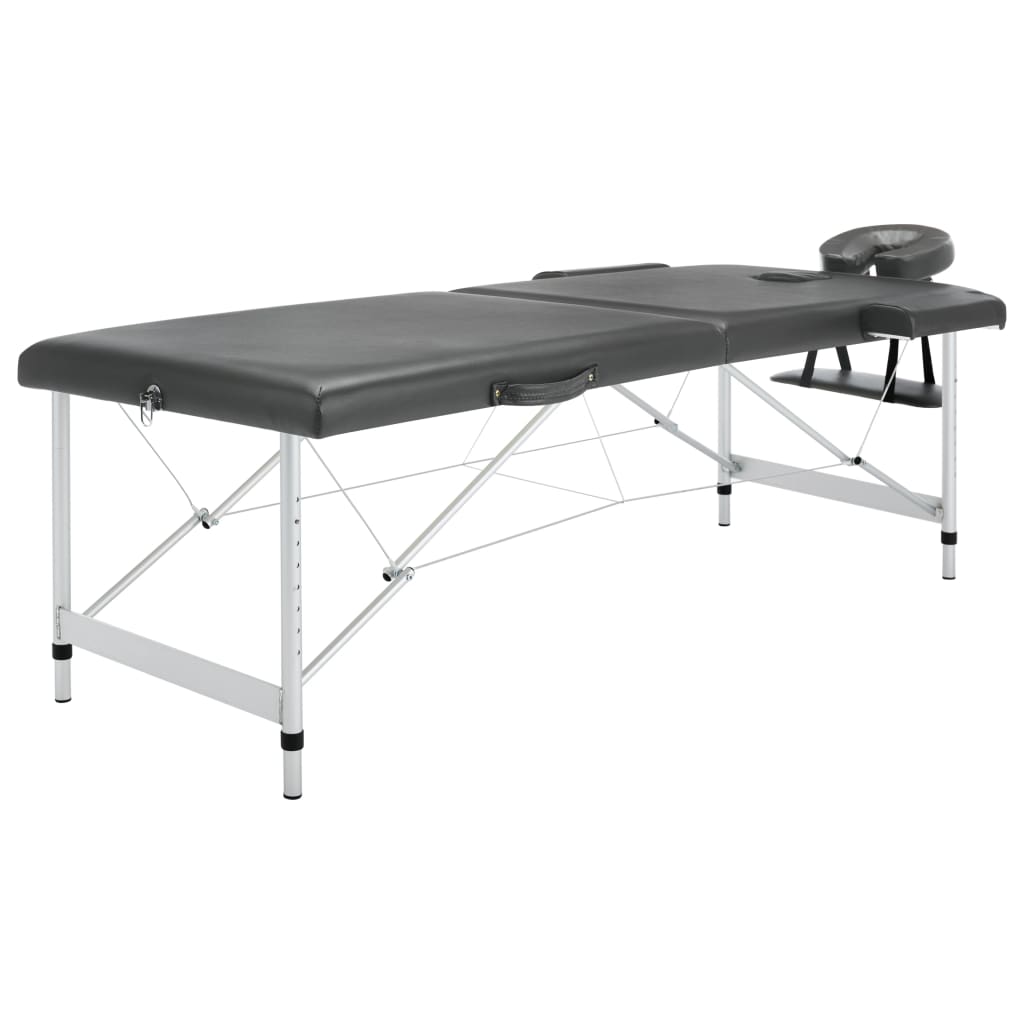 Massageliege 2-Zonen Aluminiumgestell Anthrazit 186x68 cm Massageliege 2-Zonen Aluminiumgestell Anthrazit 186x68 cm