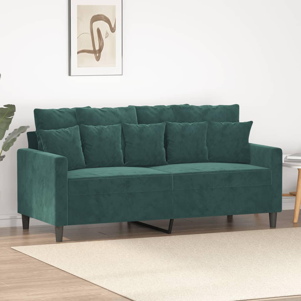 2-Sitzer-Sofa Dunkelgrün 140 cm Samt 2-Sitzer-Sofa Dunkelgrün 140 cm Samt