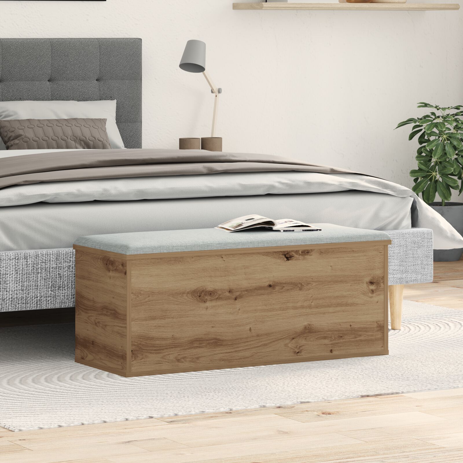 Aufbewahrungskiste Artisan Eiche 90x35x35 cm Holzwerkstoff Aufbewahrungskiste Artisan Eiche 90x35x35 cm Holzwerkstoff