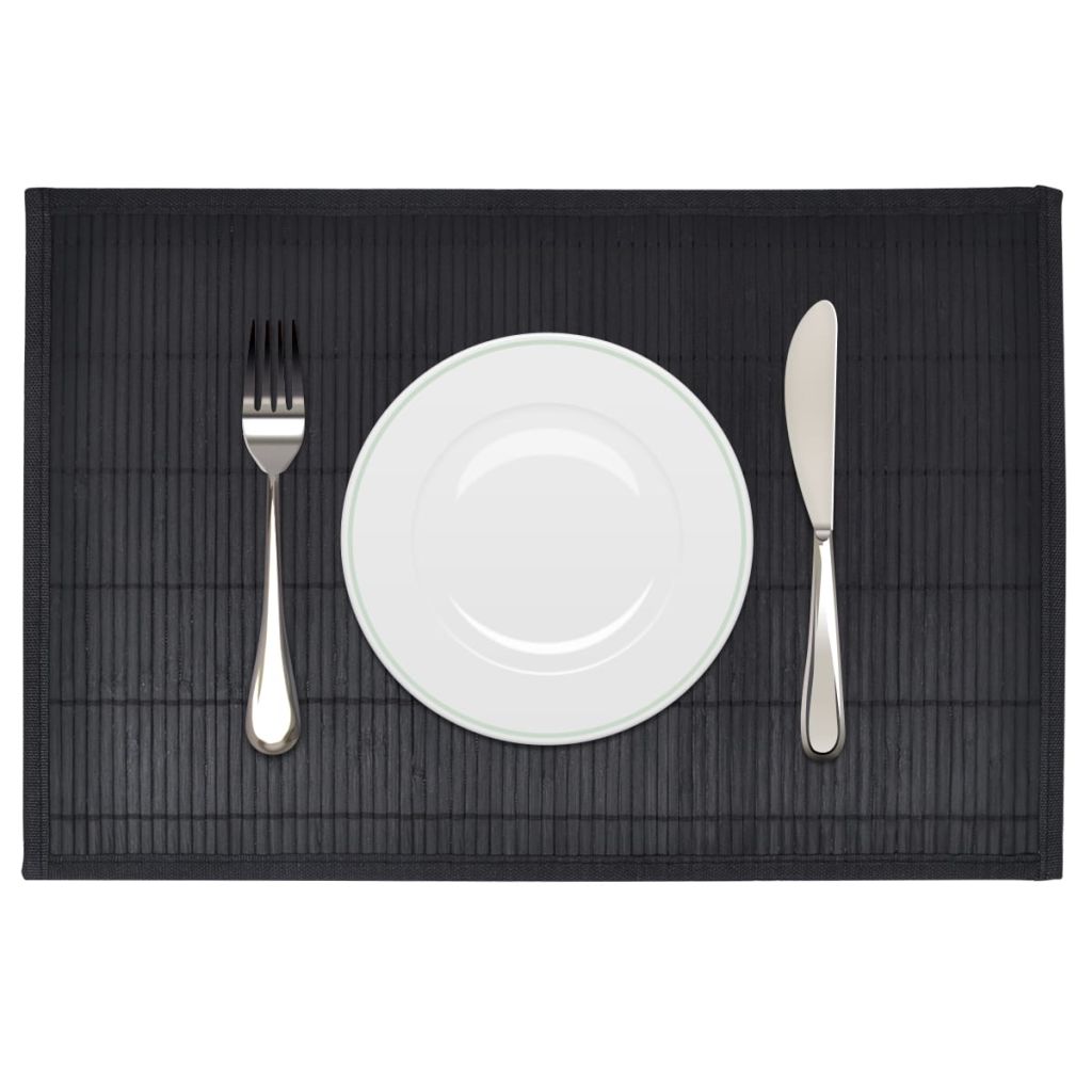 6 Bambus-Platzdeckchen 30 x 45 cm Schwarz 6 Bambus-Platzdeckchen 30 x 45 cm Schwarz