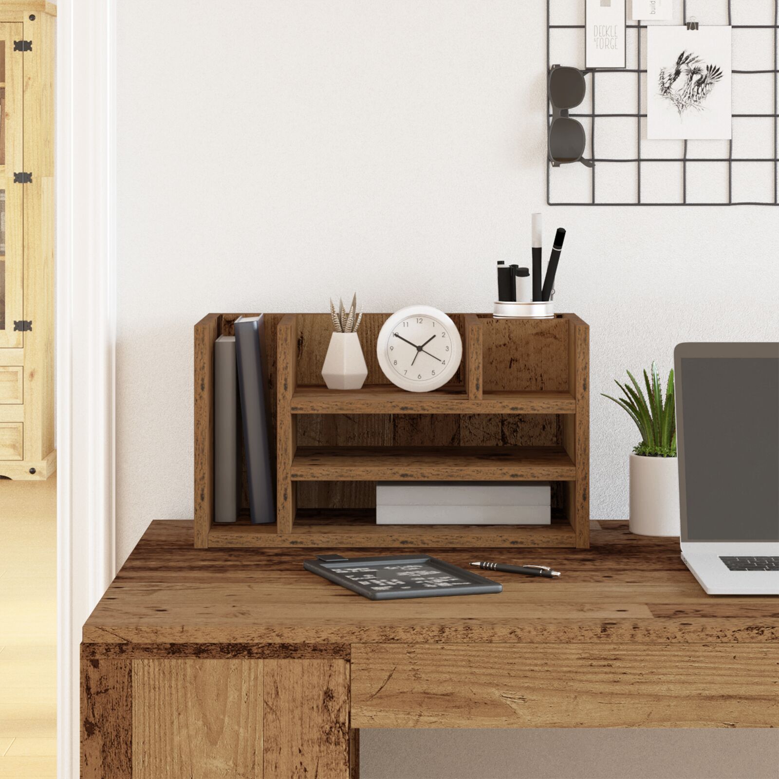 Schreibtisch Organizer Artisan Eiche 44.5x24x25 cm aus Holz Schreibtisch Organizer Artisan Eiche 44.5x24x25 cm aus Holz