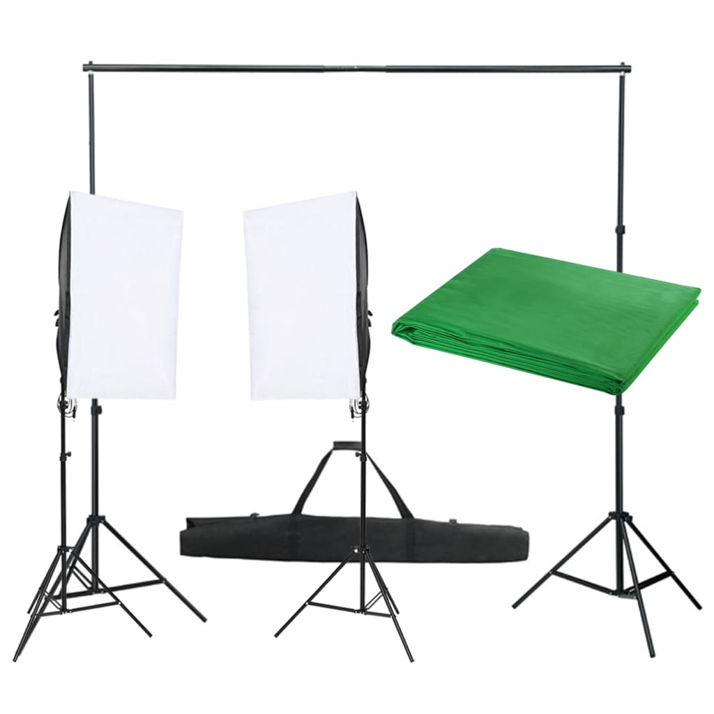 Fotostudio-Set mit Beleuchtung und Hintergrund Fotostudio-Set mit Beleuchtung und Hintergrund