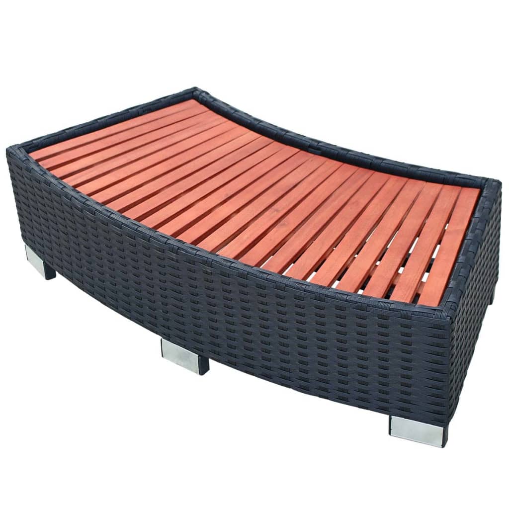 Spa-Einstiegsstufe Poly Rattan 92×45×25 cm Schwarz Spa-Einstiegsstufe Poly Rattan 92×45×25 cm Schwarz