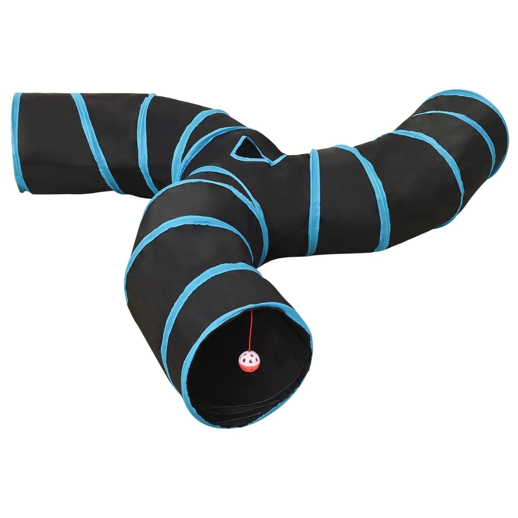 Katzentunnel 3-Wege Schwarz und Blau 25 cm Polyester Katzentunnel 3-Wege Schwarz und Blau 25 cm Polyester