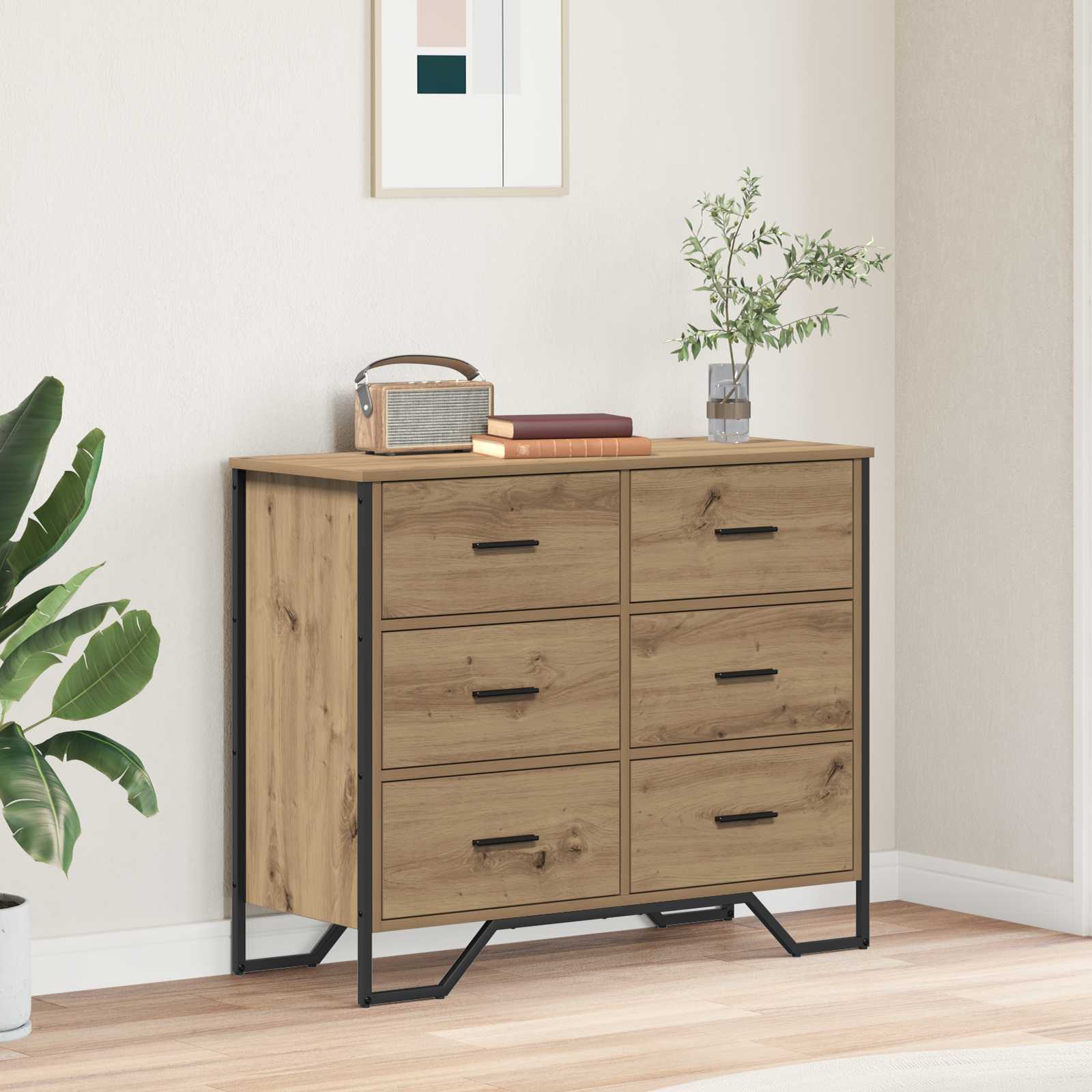 Kommode Artisan Eiche 91x35.5x74.5 cm Furnier Kommode Artisan Eiche 91x35.5x74.5 cm Furnier