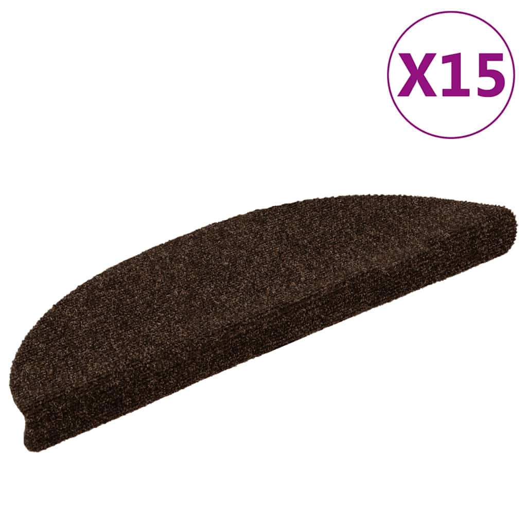 Treppenmatten Selbstklebend 15 Stk. Braun 56x17x3cm Nadelvlies Treppenmatten Selbstklebend 15 Stk. Braun 56x17x3cm Nadelvlies