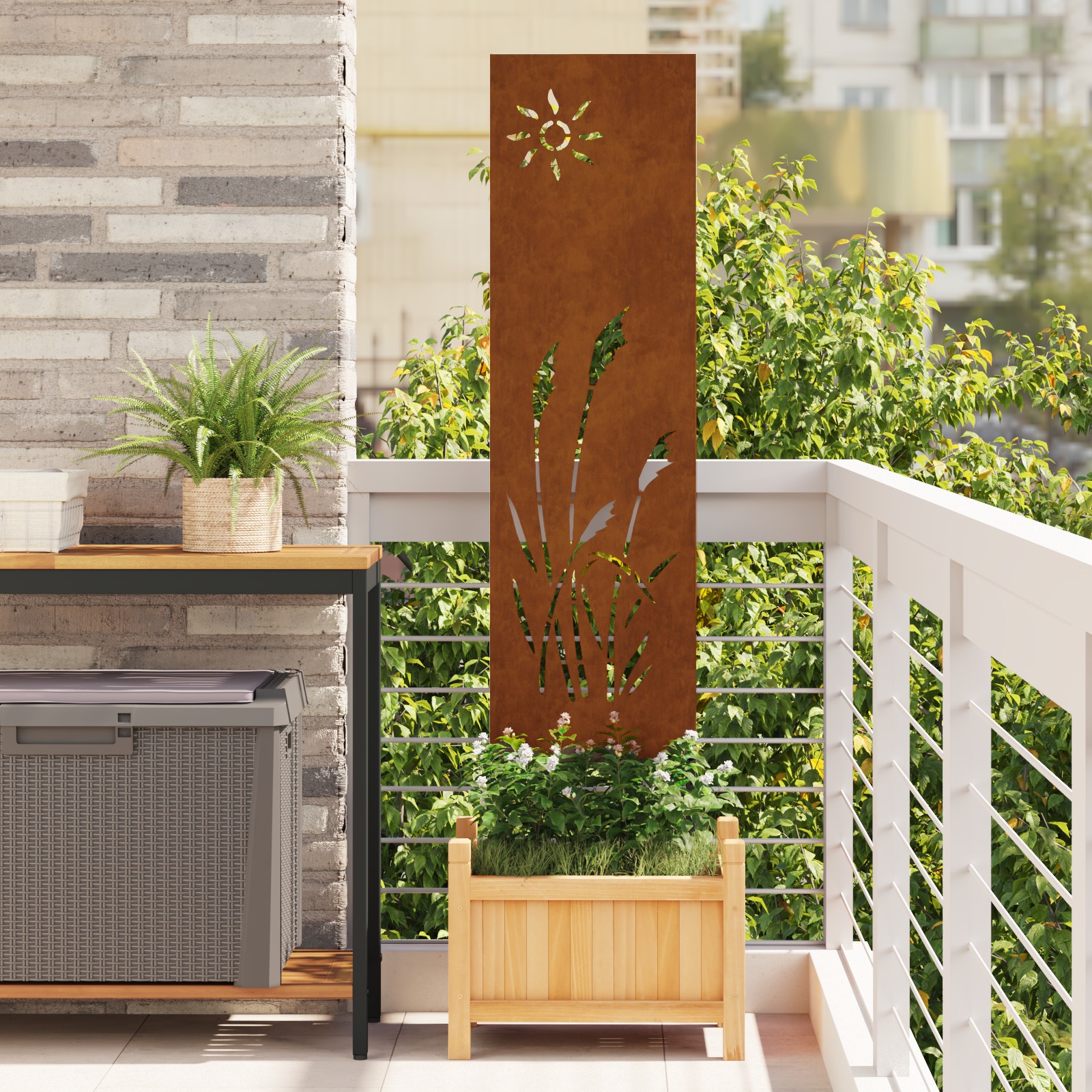 Garten dekoratives Panel Rostig 32 x 140 cm
