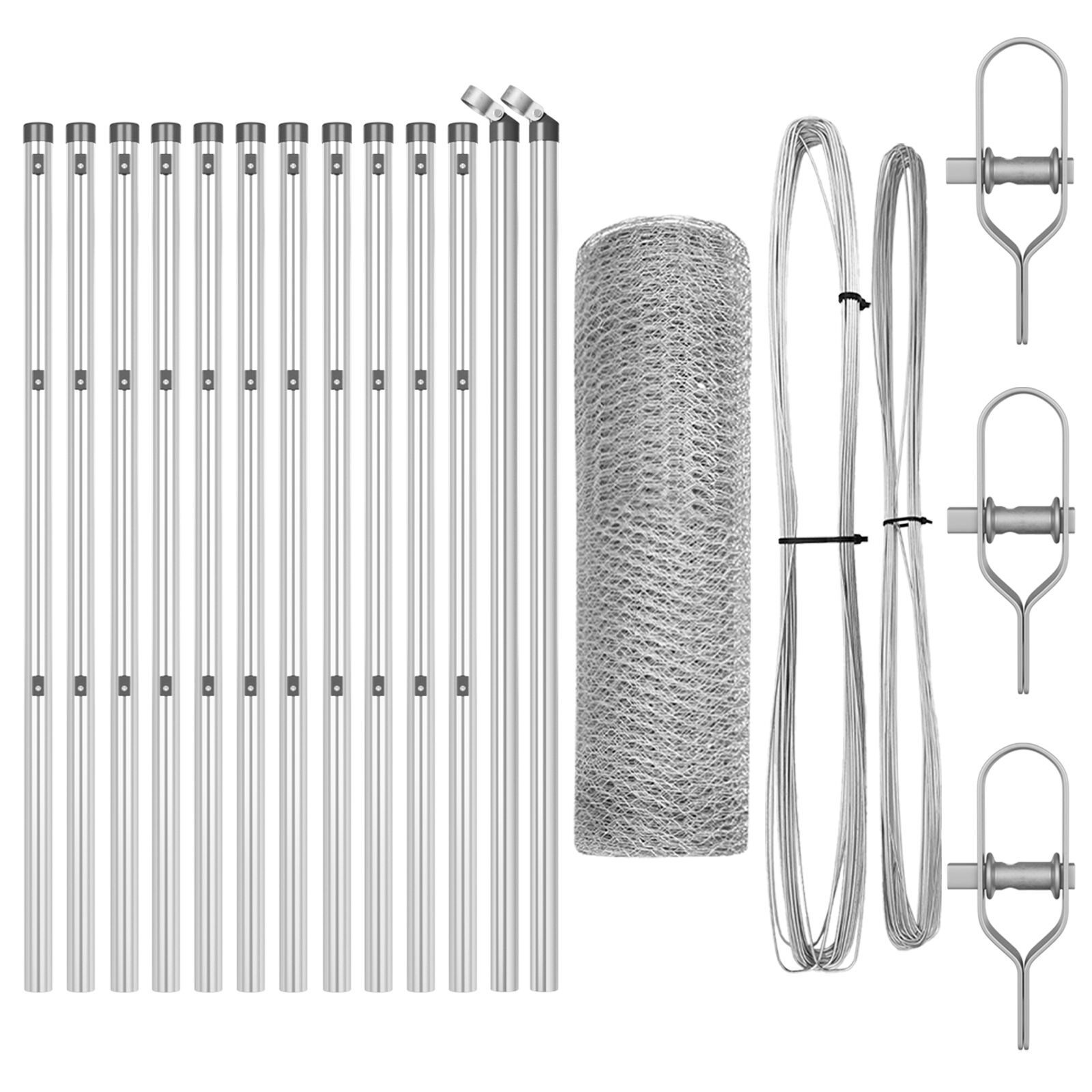 Zaunset Set aus 2 Feuerverzinkter Stahl 25 x 0,5 m Robuster