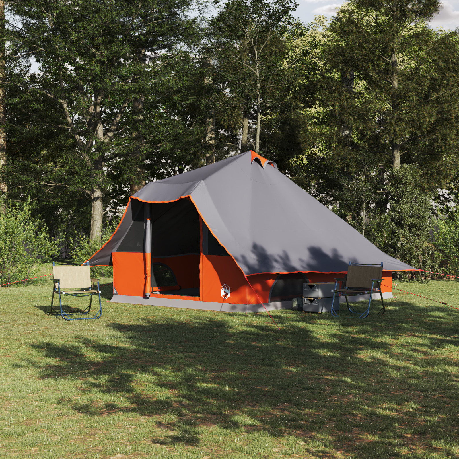 Familienzelt Tipi Grau und Orange 8-Personen Wasserfest Familienzelt Tipi Grau und Orange 8-Personen Wasserfest