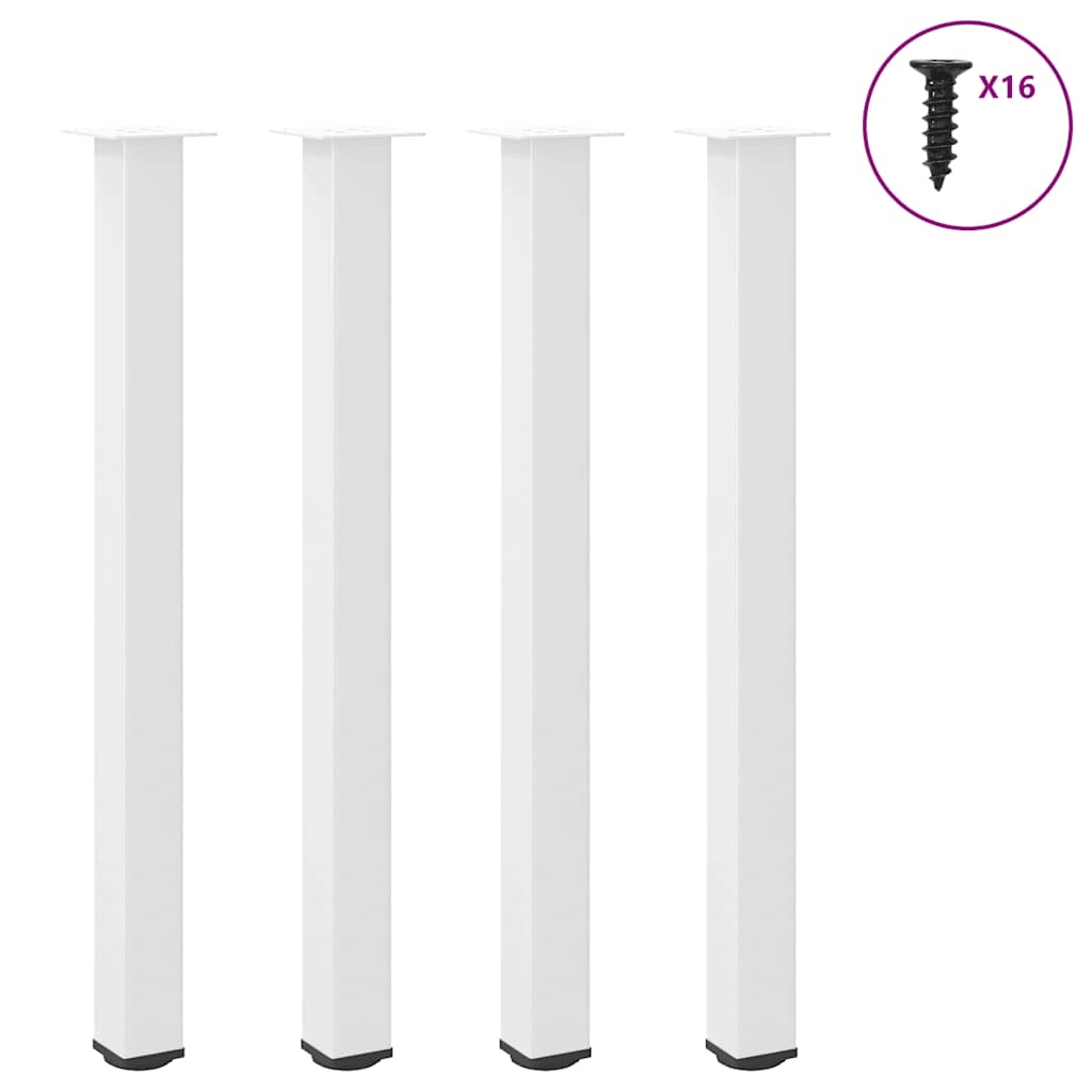 Bartischbeine 4 Stk. Weiß 110-112 cm Stahl Bartischbeine 4 Stk. Weiß 110-112 cm Stahl