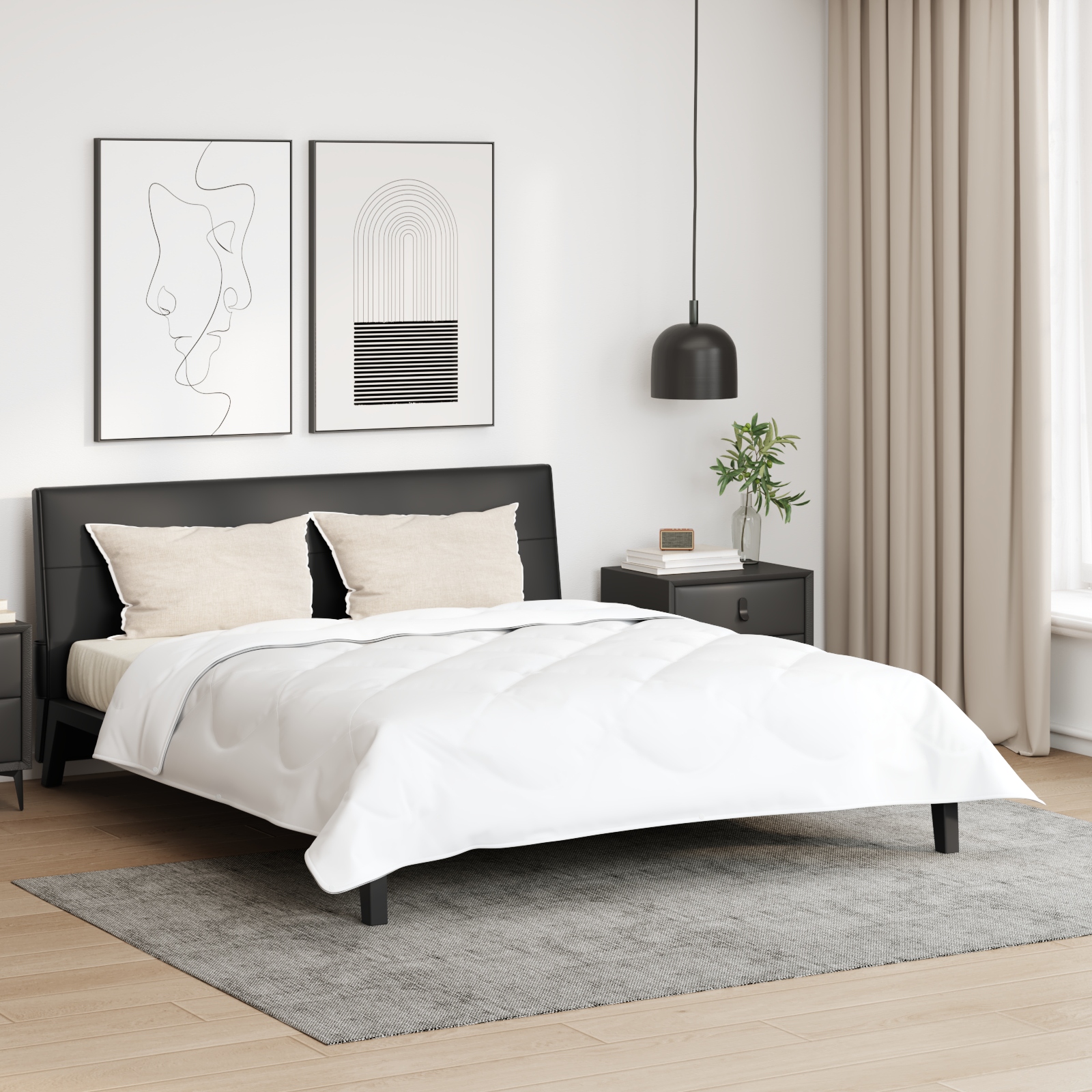 Bettdecke Sonstiges mit Kissen 3 pcs Weiß 200 x 220 cm Mikrofaser