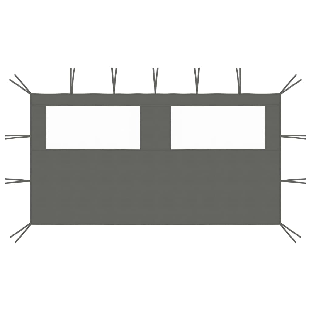 Pavillon-Seitenwand mit Fenstern 4x2 m Anthrazit Pavillon-Seitenwand mit Fenstern 4x2 m Anthrazit