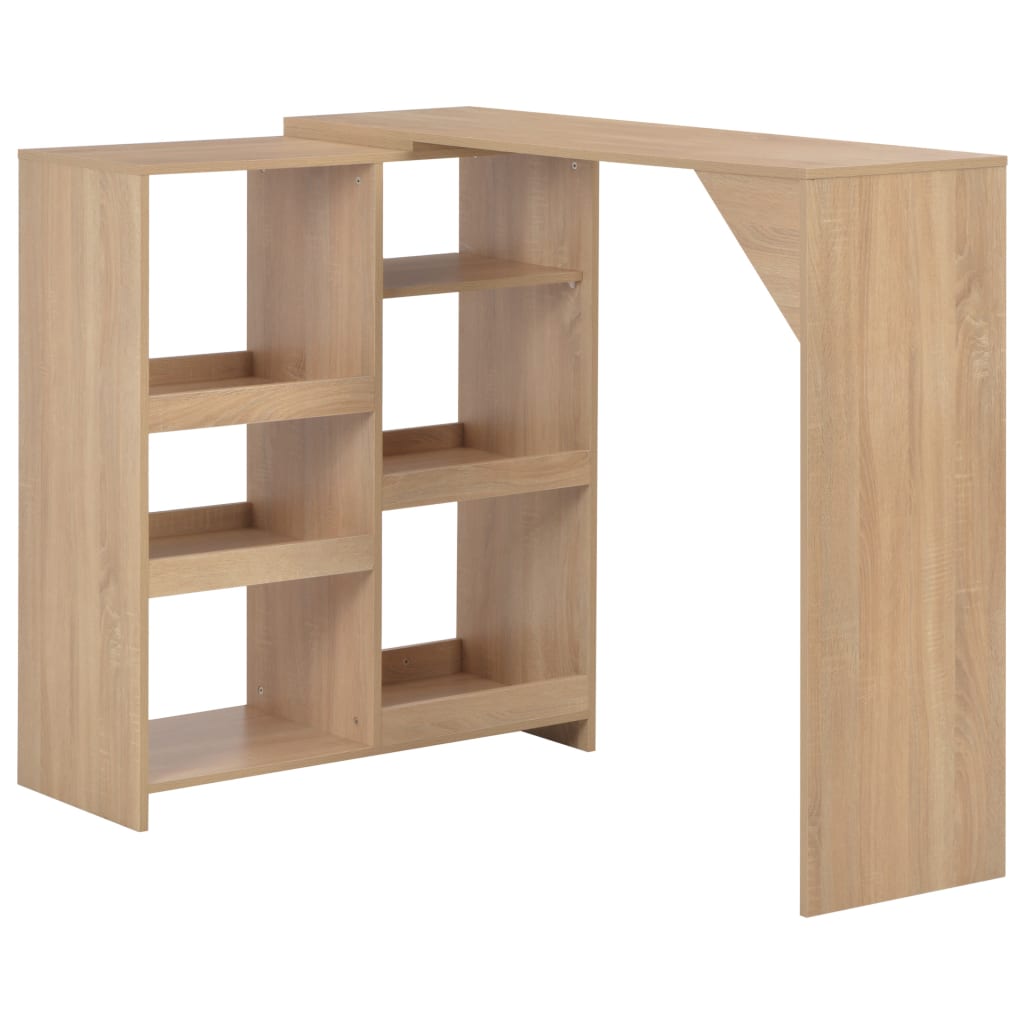 Bartisch mit Beweglichem Regal Eichenbraun 138x39x110 cm Bartisch mit Beweglichem Regal Eichenbraun 138x39x110 cm