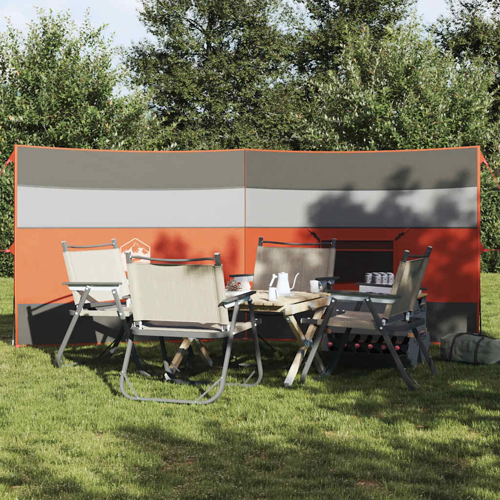 Camping-Windschutz Grau und Orange 340x130 cm Wasserdicht Camping-Windschutz Grau und Orange 340x130 cm Wasserdicht