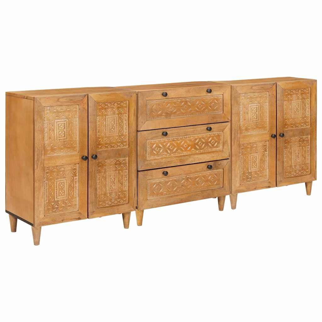 Sideboard 3 pcs Braun 60 x 33 x 75 cm massives Mangoholz Sideboard 3 pcs Braun 60 x 33 x 75 cm massives Mangoholz