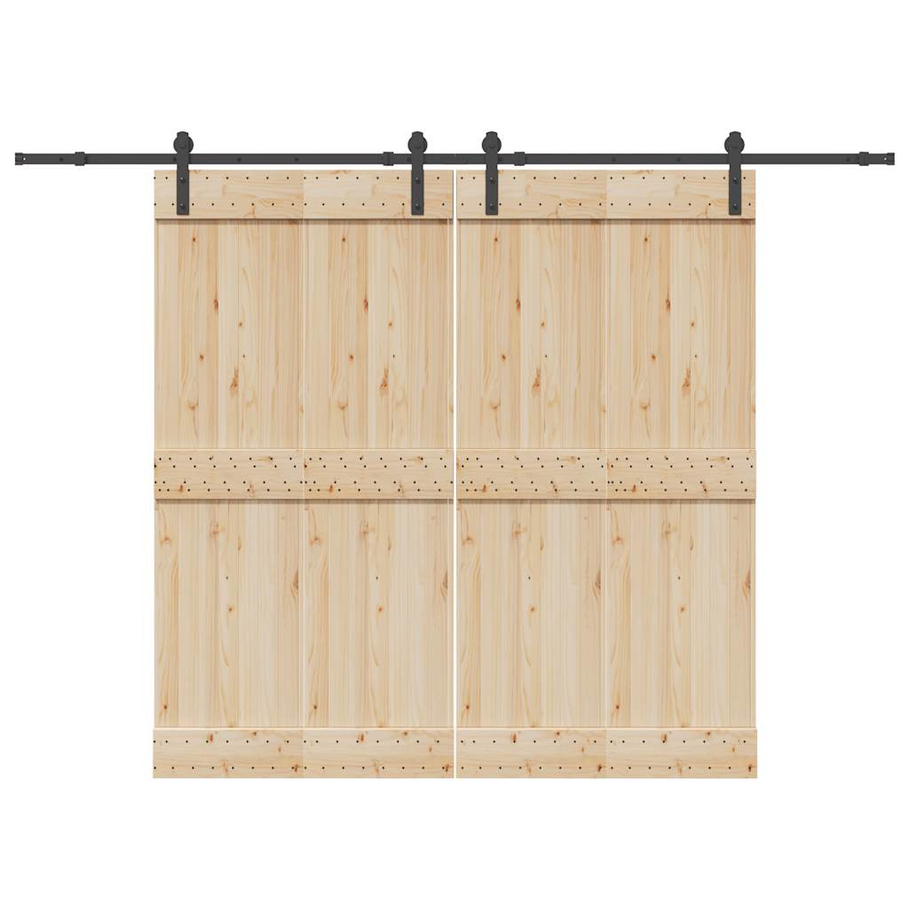 Schiebetürbeschlag-Set 427 cm Stahl Schwarz Schiebetürbeschlag-Set 427 cm Stahl Schwarz