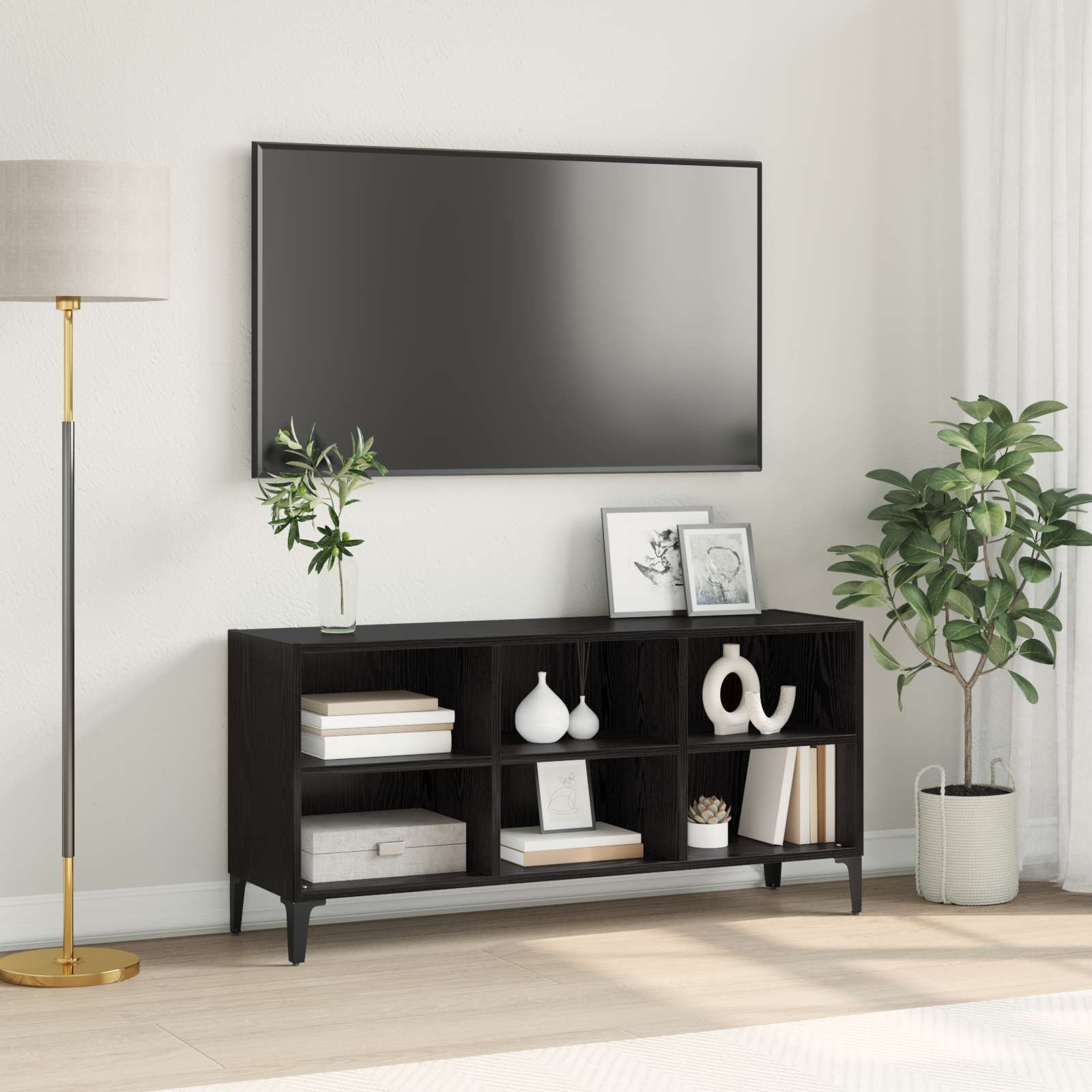Schwarzer Eichen TV Stand Schwarze Eiche Spanplatte Standard Schwarzer Eichen TV Stand Schwarze Eiche Spanplatte Standard
