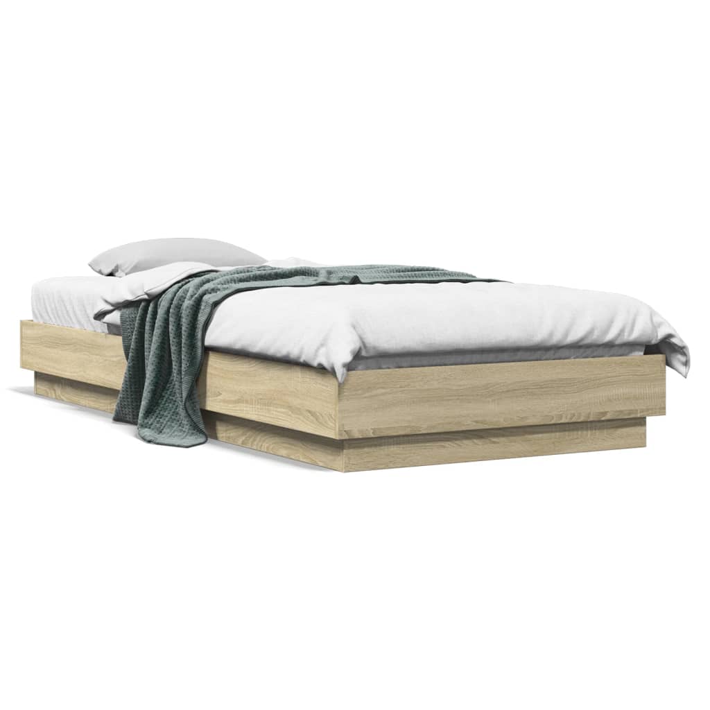 Bettgestell mit LED Sonoma-Eiche 90x200 cm Bettgestell mit LED Sonoma-Eiche 90x200 cm