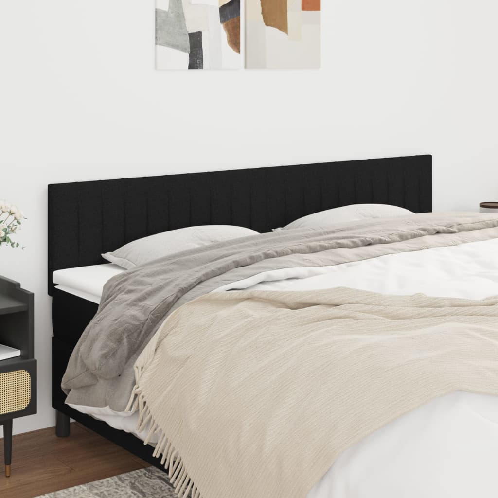 Kopfteile 2 Stk. Schwarz 80x5x78/88 cm Stoff Kopfteile 2 Stk. Schwarz 80x5x78/88 cm Stoff