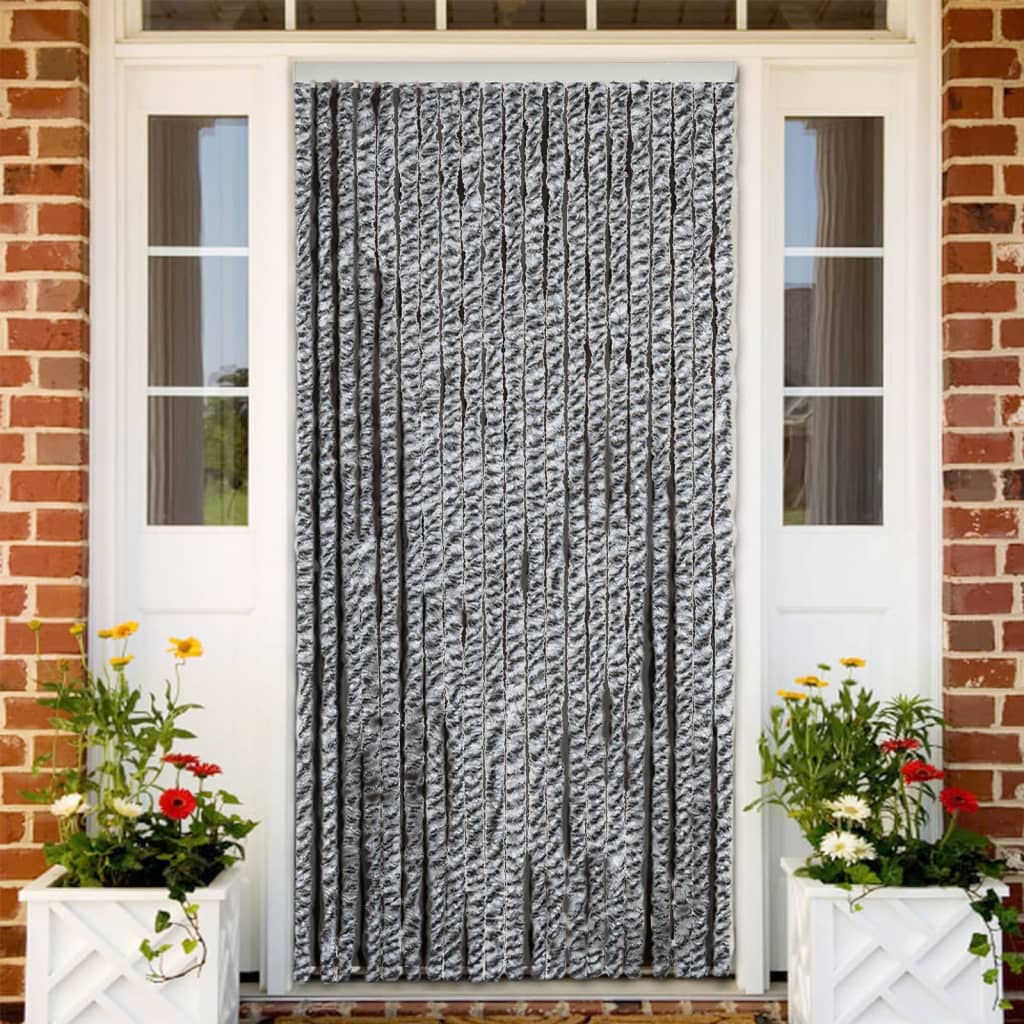 Fliegenvorhang Grau, Schwarz und Weiß 100x200 cm Chenille Fliegenvorhang Grau, Schwarz und Weiß 100x200 cm Chenille